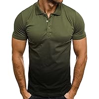 Men's Regular Fit Golf Polo Shirts Short Sleeve Slim Fit Button Up T-Shirts Summer Casual Tennis T Shirts