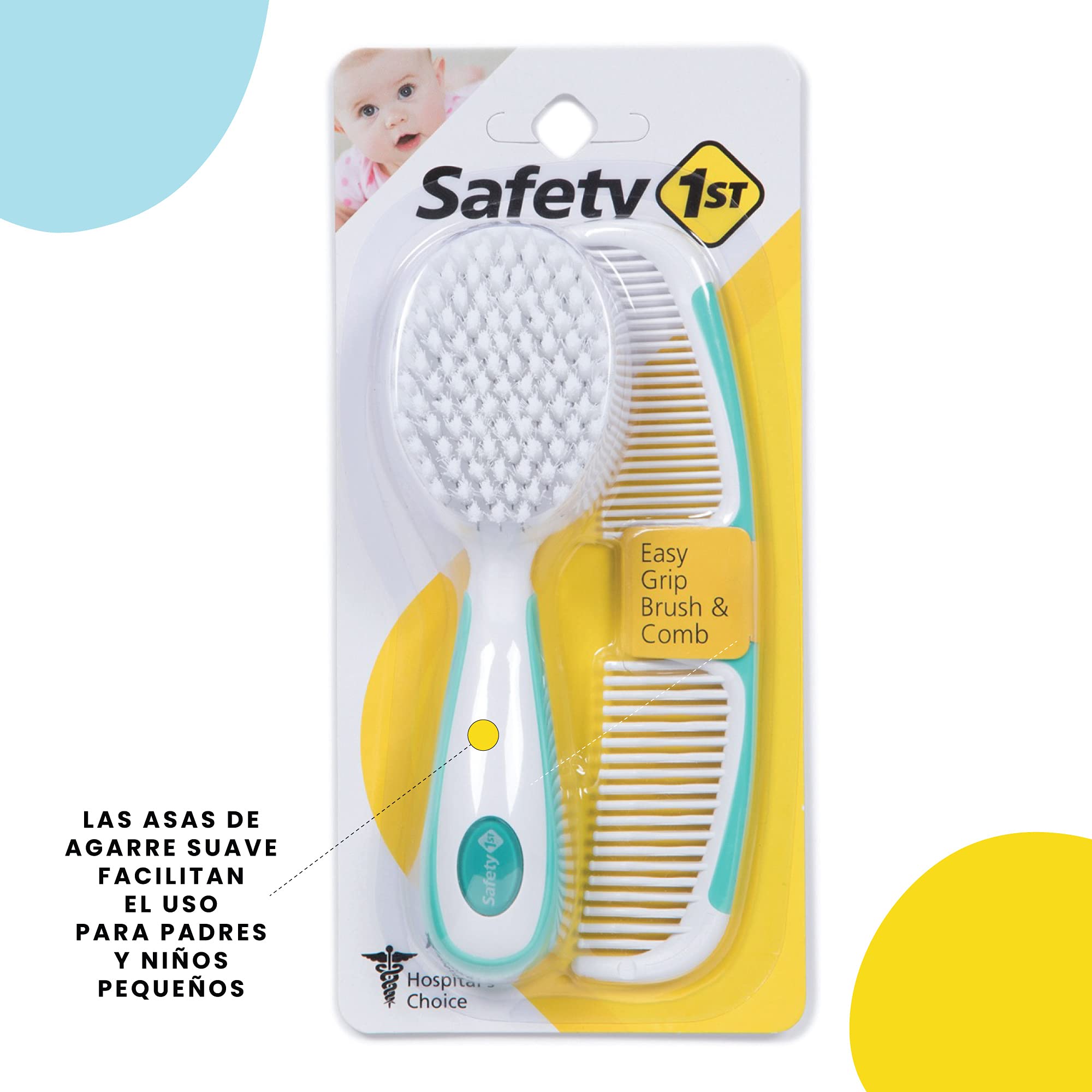 Safety 1st Easy Grip Brush and Comb, Colors May Vary