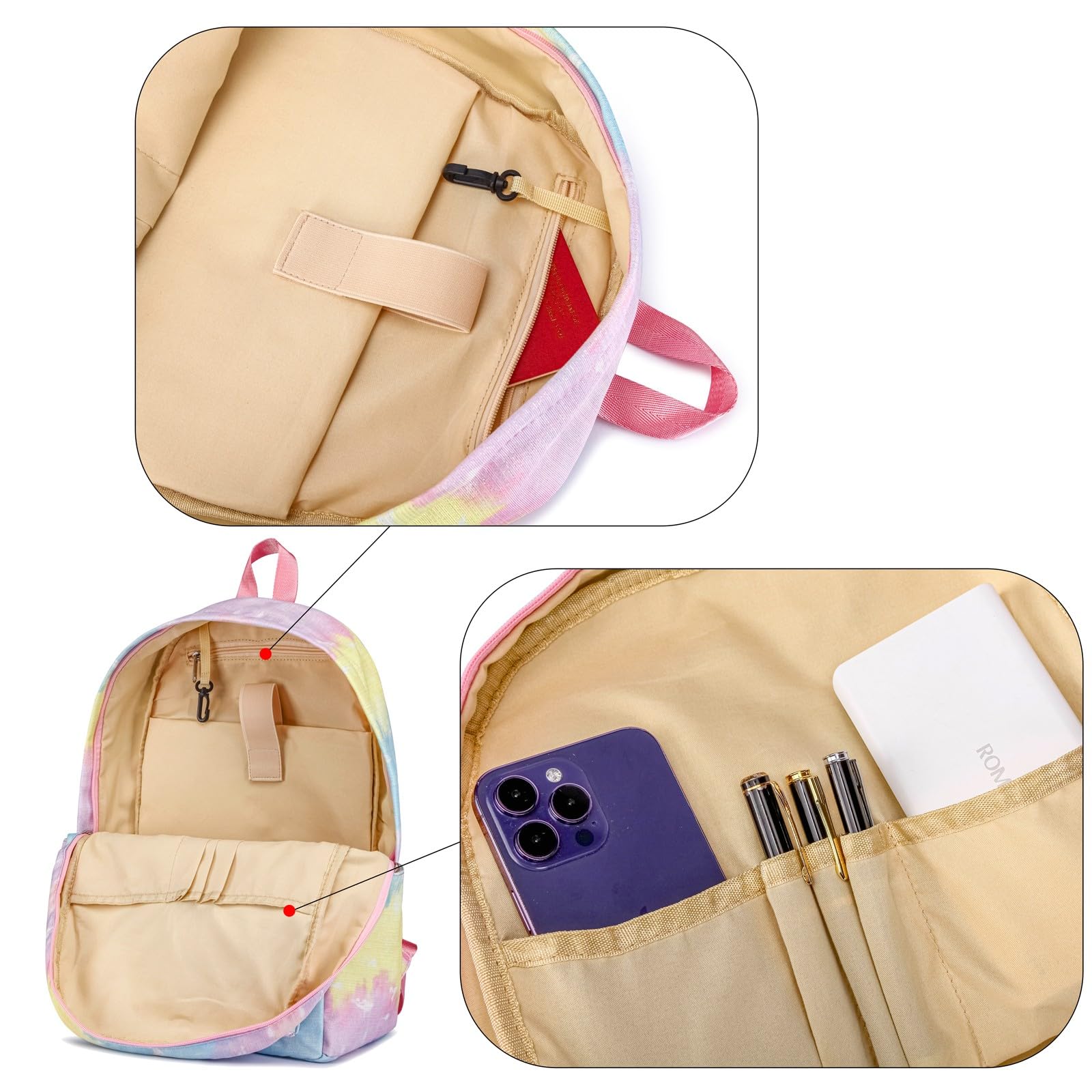Roffatide Anime Cinnamoroll Print Casual Backpack Luna Cat Laptop Backpack