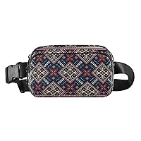 Boho Folk Fanny Pack for Women Men Belt Bag Crossbody Waist Pouch Waterproof Everywhere Purse Fashion Sling Bag for Running Hiking Workout Travel