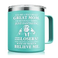 NOWWISH Mothers Day Gifts for Mom from Daughter Son - You're A Really Great Mom Coffee Mug - Birthday Gifts for Women Mom Wife and Grandma (14oz, Light Green)