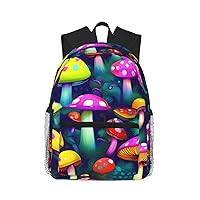 Lightweight Laptop Backpack,Casual Daypack Travel Backpack Bookbag Work Bag for Men and Women-Bright Mushrooms Art