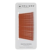 Heliums Bobby Pins - Copper - 2 Inch Wavy Hair Pins, Color Matched for Dark Ginger Redheads, 48 Count