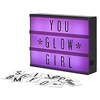  Cinema Light Box A4 Rose Gold 16 Colors with 400 Letters and  Emojis, 10 Premium Cards, Remote Control, 2 Markers - BONNYCO