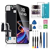 for iPhone XR Screen Replacement 6.1 Inch Black, MrR.OMW 3D Touch LCD FHD Display Digitizer Frame Assembly for A1984, A2105, A2106, A2108 with Repair Tools Kit