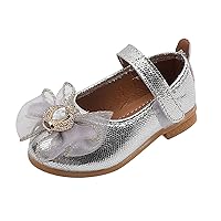 Summer and Autumn Fashion Girls Casual Shoes Solid Color Mesh Bow Rhinestones Flat Lightweight Dress Toddler Shoes 4c