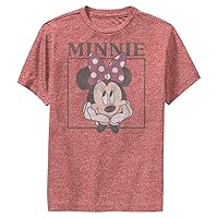 Disney Boy's Boxed Minnie T-Shirt, Red Heather, X-Large