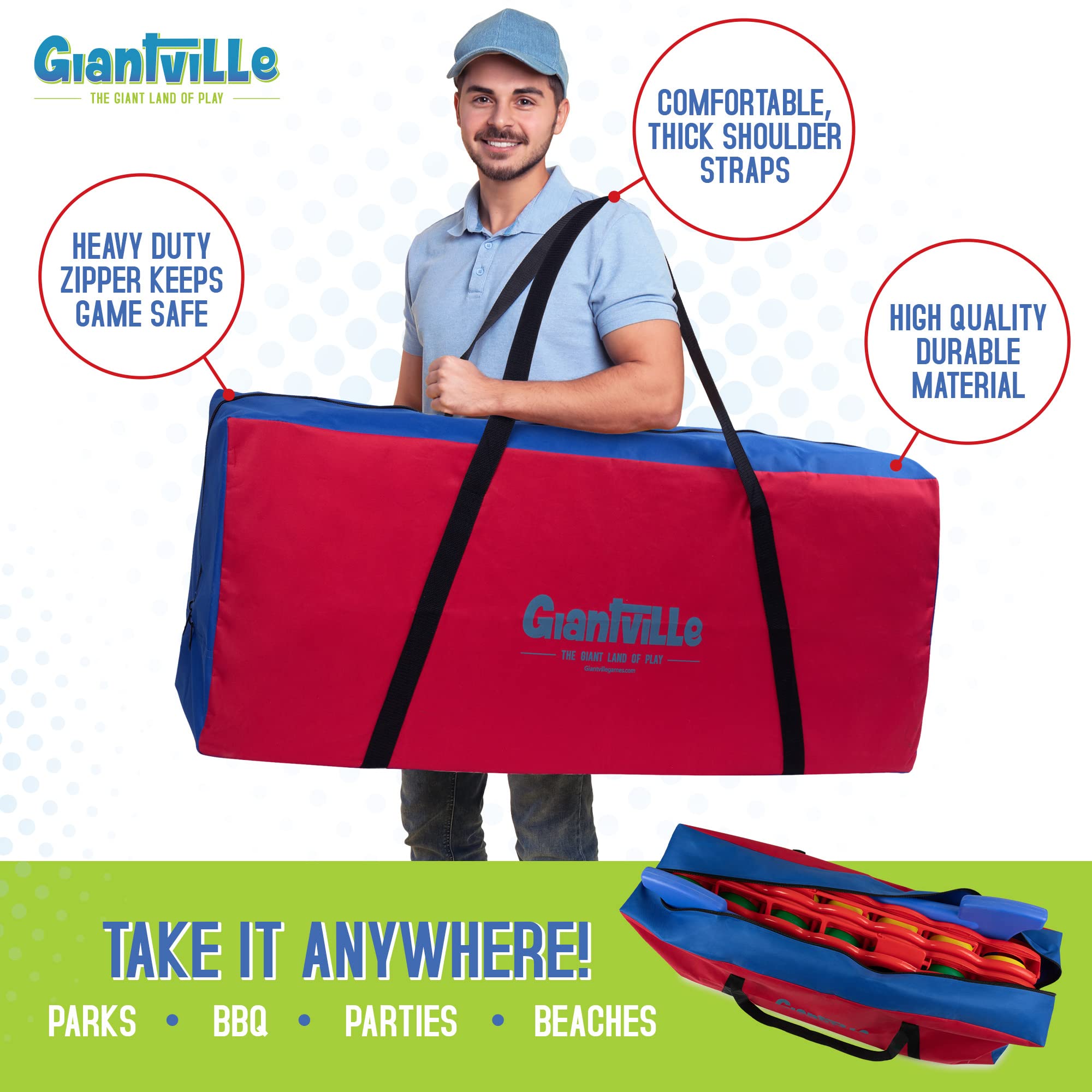 Giantville Giant 4 in a Row Connect Game + Storage Carry Bag - 4