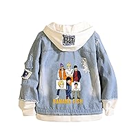 Anime BANANA FISH Denim Jacket for Women Ripped Jeans Jacket Denim Coat Hoodie with Holes