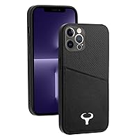 Back Case Cover Genuine Leather Case Compatible with iPhone 12 Pro 6.1 inch with Card Holder Card Slot Shock-Absorbent Protective Leather Case Compatible with iPhone 12 Pro Case [Lens protection] Prot