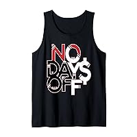No Days Off Clothes & Gear: Red Black & White Gym & Fitness Tank Top