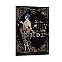 Art Poster Small Party Never Hurt Anyone by Emmi Fox Designs Canvas Art Canvas Painting Posters And Prints Wall Art Pictures for Living Room Bedroom Decor 20x30inch(50x75cm) Frame-style-7