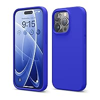 elago Compatible with iPhone 15 Pro Case, Liquid Silicone Case, Full Body Protective Cover, Shockproof, Slim Phone Case, Anti-Scratch Soft Microfiber Lining, 6.1 inch (Cobalt Blue)