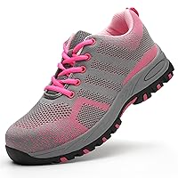 Steel Toe Shoes for Women Summer Lightweight Breathable Safety Shoes Anti-Smash and Anti-Puncture Work Sneakers