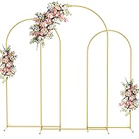 Fomcet Metal Arch Backdrop Stand Set of 3 Gold Wedding Arch Stand 7.2FT & 6.6FT & 6FT Arched Backdrop Frame for Birthday Party Baby Shower Graduation Ceremony Decoration