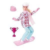 Barbie Snowboarder Fashion Doll, Winter Sports Theme with Blonde Hair, Jacket, Pants & Snowboard Accessories