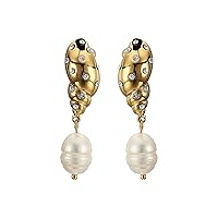 Kate Spade New York Under The Sea Pave Tulip Shell Drop Earrings Clear/Gold One Size