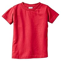 RABBIT SKINS Baby Boys Fine Jersey Ribbed Collar T-Shirt,Red,18 Months
