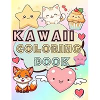 Kawaii Coloring Book: Bold and Easy Designs, Dogs, Cats, Star, Capcake, Monkeys, sweet treats and more: Kawaii Kingdoms coloring book, Relaxation for ... relaxation, Kawaii Coloring Book For All Ages