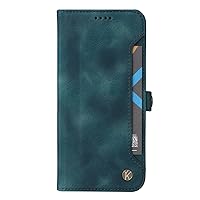 Cover for Samsung Galaxy S23/S23 Plus/S23 Ultra,Flip Book PU Leather Wallet Case with RFID Blocking Credit Card Holder,Silicone Shockproof Phone Case,Blue,S23 6.1