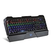 Beastron RGB LED Backlit Mechanical Wired Gaming Keyboard with Blue Switches, Adjustable Backlit Effects, Compatible with PC and Mac