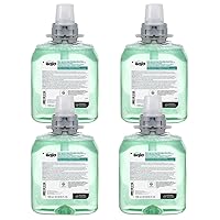 Gojo Green Certified Foam Hand, Hair & Body Wash, Cucumber Melon Scent, 1250 mL Refill FMX-12 Push-Style Dispenser (Pack of 4) - 5163-04