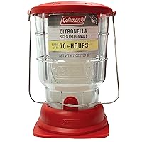 70+ Hour Outdoor Candle Lantern - Classic Design, Easy Carry & Hang, Extended Burn Time - Essential for Camping, Picnics, and Patio Ambiance - 6.7 oz, Red