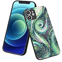 Green Case for iPhone 12 Pro Max Case, Trippy Space Pattern Print Design Girl Women with Soft TPU Bumper Case Cover for iPhone 12 Pro Max 6.7 Inch
