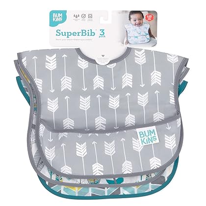 Bumkins Bibs, Baby Bibs for Girl or Boy, SuperBib Baby and Toddler Bib 6-24 Months, Bib for Eating, Waterproof Fabric