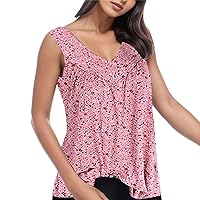 SNKSDGM Tank Top for Women Summer Loose Trendy V Neck Striped Print Seamless Sleeveless Shirts T Shirt Tank