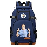 Erling Haaland Book Bag Multifunction Laptop Computer Rucksack,MCFC Novelty Backpack for Travel
