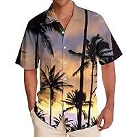 Shirts for Men Mens Hawaiian Floral Shirts Button Down Tropical Short Sleeve Shirt Men Holiday Beach Shirts