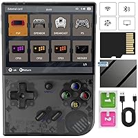 RG35XX Plus Retro Handheld Game Console , Support HDMI TV Output 5G WiFi Bluetooth 4.2 , 3.5 Inch IPS Screen Linux System Built-in 64G TF Card 5515 Games(Transparent Black)