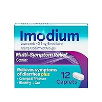 Imodium Multi-Symptom Anti-Diarrheal Caplets, Loperamide HCl & Simethicone, 12 ct.