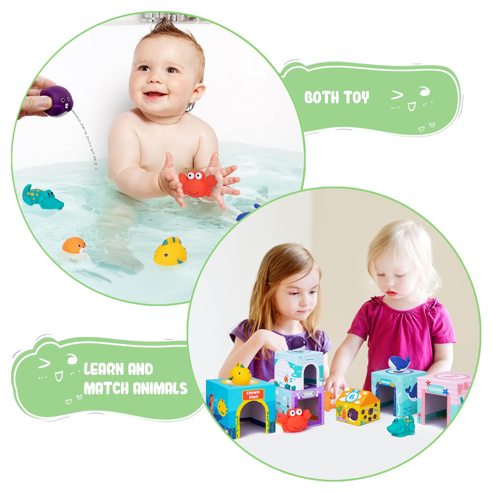Ocean Sorting & Stacking Toys for Toddlers 1-3 – Educational Number Blocks Toys with Bathtub Toys for Boys & Girls – Our Montessori Toys for Toddlers 1 Year Old to 3 Year Old Make a Great Gift
