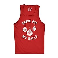 Mens Check Out My Balls Fitness Tank Funny Christmas Tree Ornaments Sexual Innuendo Tanktop