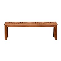 Amazonia Aster Backless Patio Bench | Eucalyptus Wood | Ideal for Outdoors and Indoors, 53