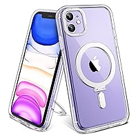 for iPhone 12 Case & iPhone 12 Pro Case with Magnetic Invisible Stand Compatible with MagSafe Protective Crystal Clear iPhone 12 & 12 Pro Phone Case 6.1