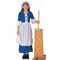 Forum Novelties Child's Colonial Girl Costume Dress, Blue/White Small