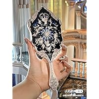 Flower Knows Violet Strawberry Rococo Series Hand Mirror Makeup Mirrors Portable Mirror with Handle (B)