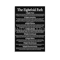 INDJHAMD The Meaning And Understanding of The Eightfold Path Poster (3) Canvas Poster Bedroom Decor Office Room Decor Gift Unframe-style 24x36inch(60x90cm)