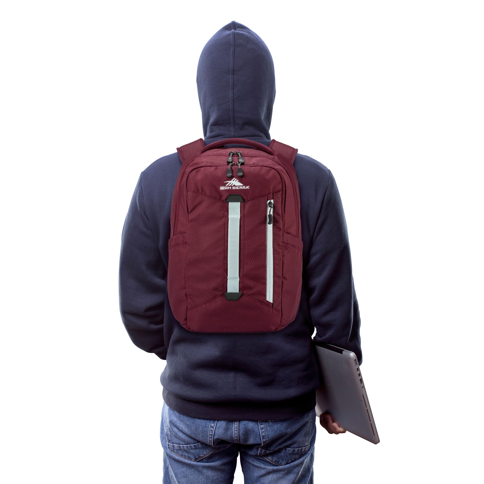 High Sierra Everyday Backpack with Device Sleeve and Adjustable Straps, Maroon