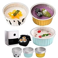 Baking Cups 30Pcs Reusable Aluminum Foil Pans Cupcake Cups Muffin Cups for Grill Air Fryer Microwave Oven Steamer Cookware Accessories