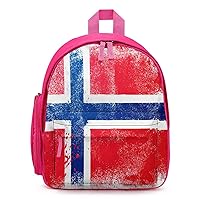 Distressed Flag Norway Travel Backpacks Funny Shoulder Bag Light Weight Multi-Pocket Daypack