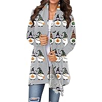Long Cardigan Sweaters for Women Casual Shirt Coat Long Sleeve Tops Coat Linen Jackets Halloween Cardigans