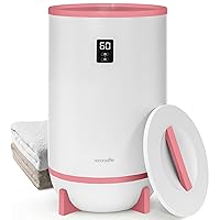 SereneLife Single Touch Towel & Blanket Warmer with Fragrant Disc Holder and LED Ring, Automatically Shut off Feature, Built-in Timer to Heat Towels for 15, 30, 45, or 60 minutes (Pink)