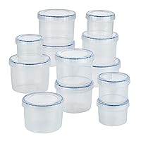Easy Essentials Food Storage Bin Set/Airtight Container Lids/BPA-Free/Dishwasher Safe, 24 Piece - Clear