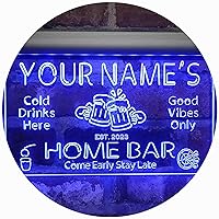 Personalized Your Name Custom Home Bar Beer Established Year Single Color LED Neon Sign 16 x 12 Inches st4s43-p11-tm-b
