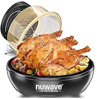 Nuwave Primo Air Fryer Toaster Oven New & Improved 2023, Countertop Toaster Oven Convection Top & Grill Bottom for Surround Cooking, Cook Frozen or Fresh, Broil, Bake