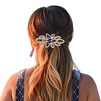 Flower Hairpins Alloy Crystal Hair Clip Barrette Flower Hair Accessories(C)